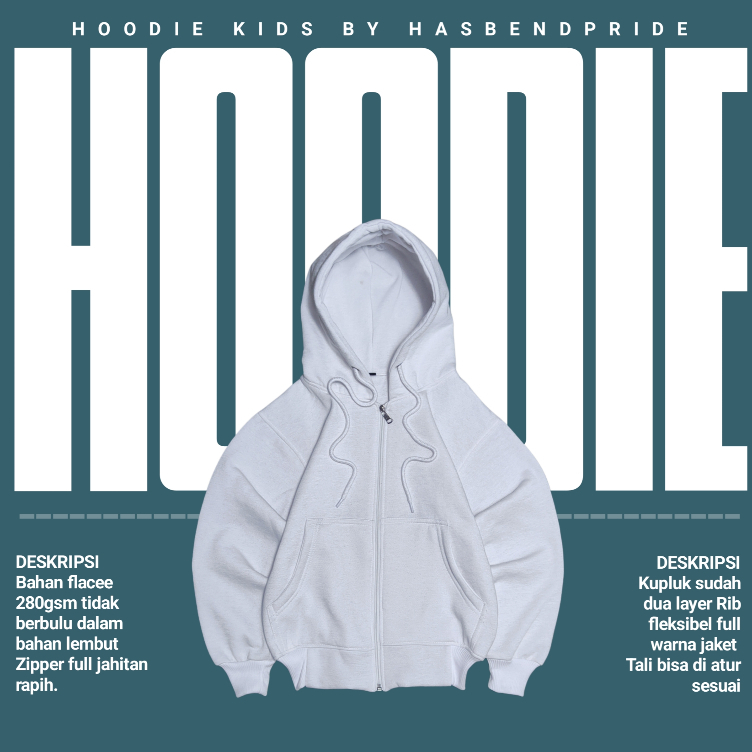Hoodie Jaket Anak Polos Jaket Hoodie Zipper Polos Vintage Fashion Putih