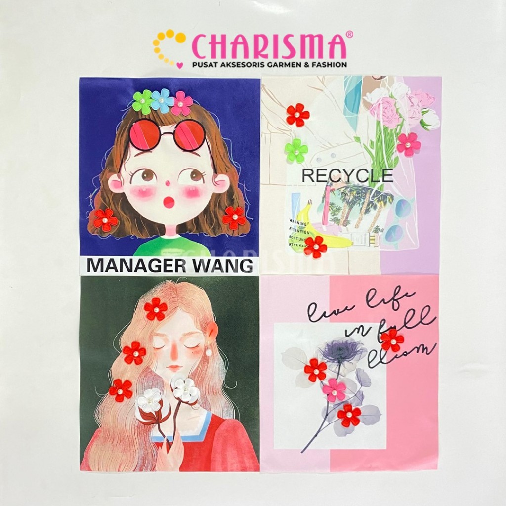 Charisma Aplikasi Printing Women Animasi - Bahan Printing Aplikasi Gambar Plus Bunga