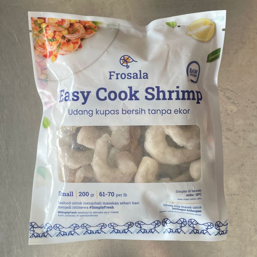 

Udang Kupas Frosala 200gr Isi 24-28pcs / Udang Kupas Bersih / Udang Frozen / Udang Beku