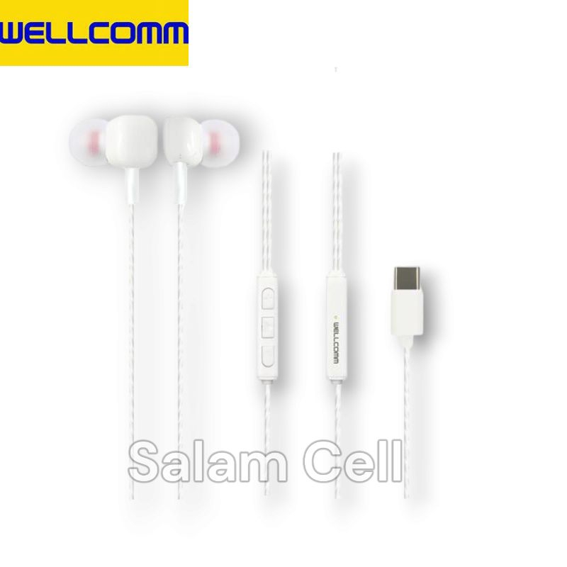 Headset Type-C Wellcomm BS-01 Stereo Earphone Original Wellcomm BS01 Garansi Resmi