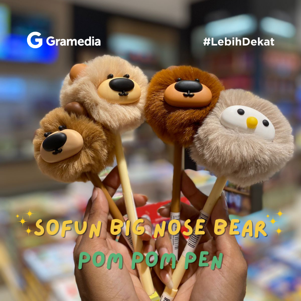 

Gramedia Jember - SOFUN BIG NOSE BEAR AND BIRDS POMPOM PEN
