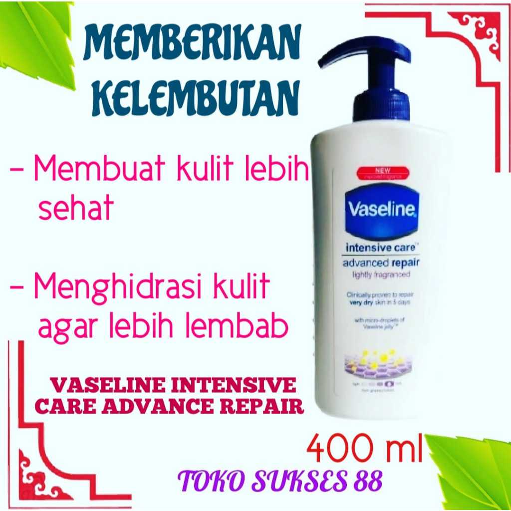 Vaseline Hand Body Lotion 400 ML Intensive Care Advanced Repair Lightly Fragranced Peremajaan Kulit