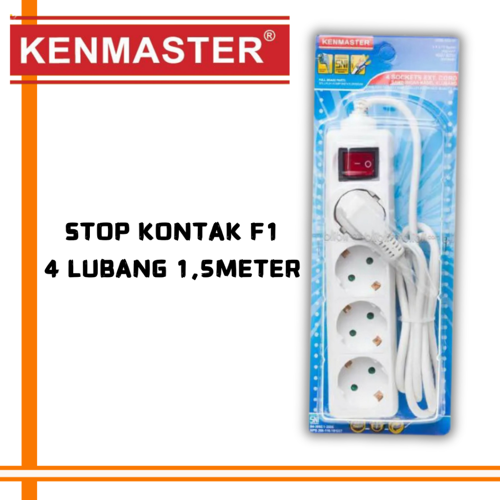 STSHARDWARE STOP KONTAK [[ KENMASTER ]]  / STOP KONTAK 4 5 6 LUBANG / STOP KONTAK  1.5 METER KENMAST