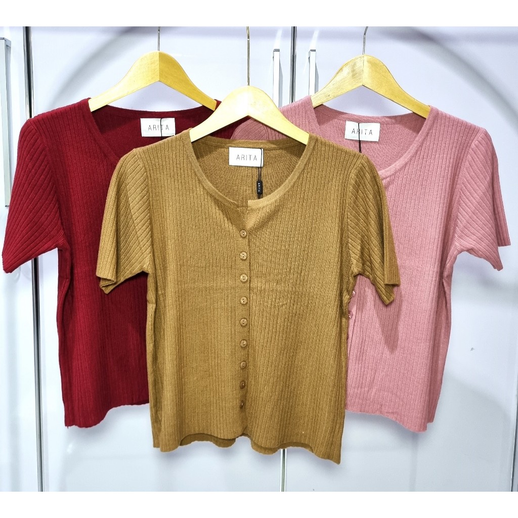 Top Knit Kancing - Arita Readystock