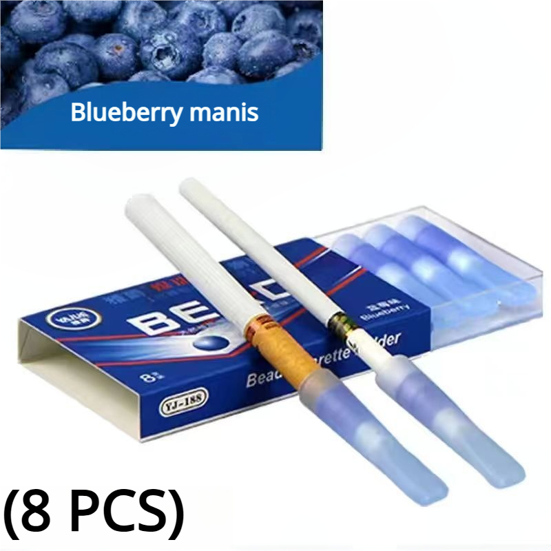 8 PCS Penyaring Racun Rokok/Rasa Buah Blueberry/Pipa Filter Rokok/Sekali pakai
