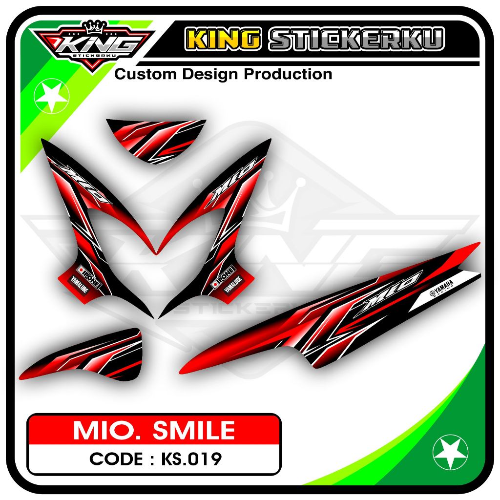 Stiker Mio Smile  / Mio Sporty - Decal Sticker Striping Standar Mio Smile Motif Racing KS.19