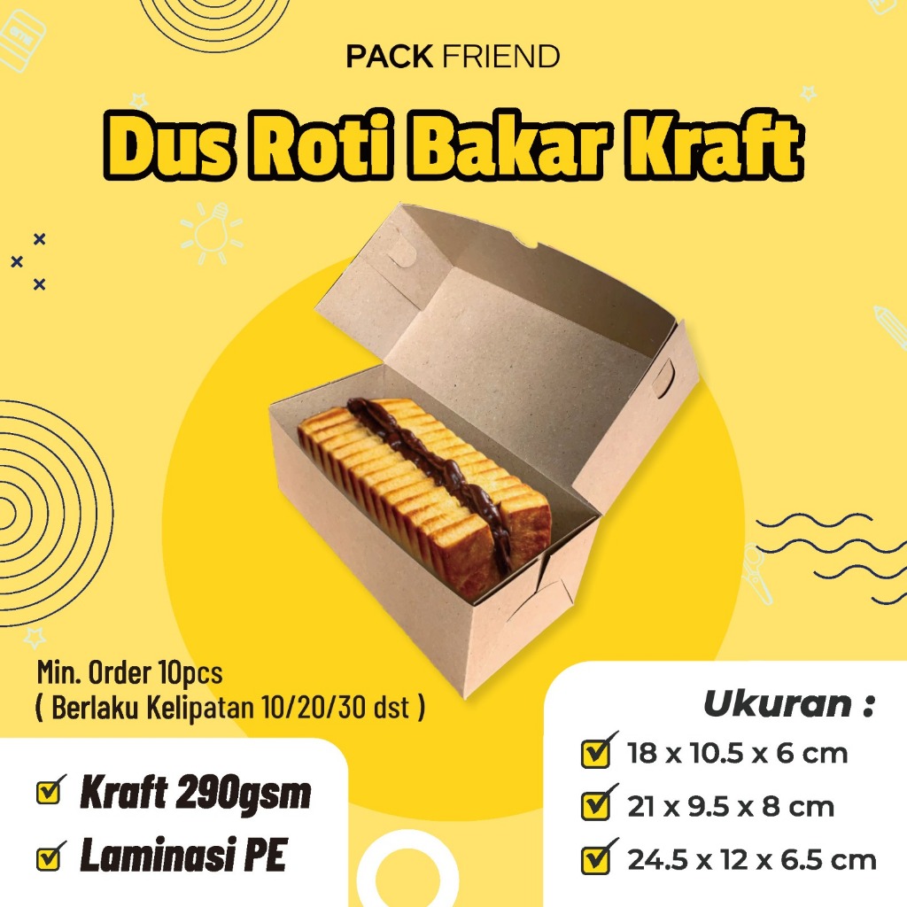 Box Roti Bakar/ Kemasan Roti Bakar/ Dus Roti Bakar