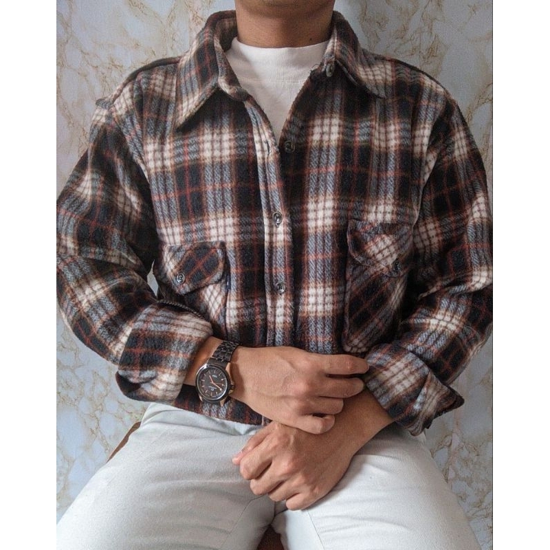 Outer Kemeja Symbiose Double Poket luaran Katun Pleace Lembut