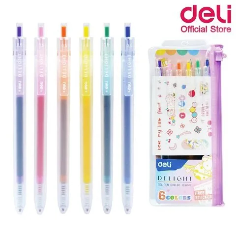 

Pulpen Gel Warna 0.5 Gel Pen 6 Color free Sticker