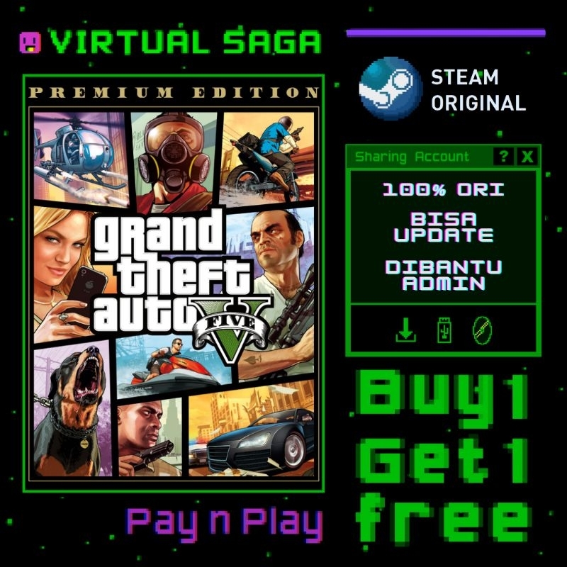 GTA 5 Original Steam Sharing PC Game Grand Theft Auto V