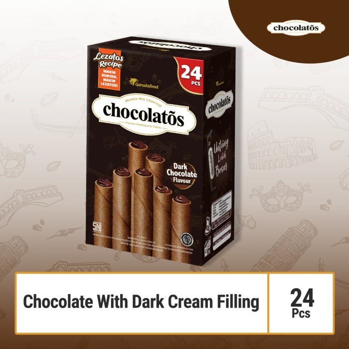 

(Jual per karton) Chocolatos Dark / Cheese Keju 1 Box isi 24pcs x 14g - 1 Karton isi 8 Box