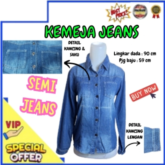kemeja jeans lengan panjang wanita kemeja jeans wanita kekinian baju wanita jeans terbaru