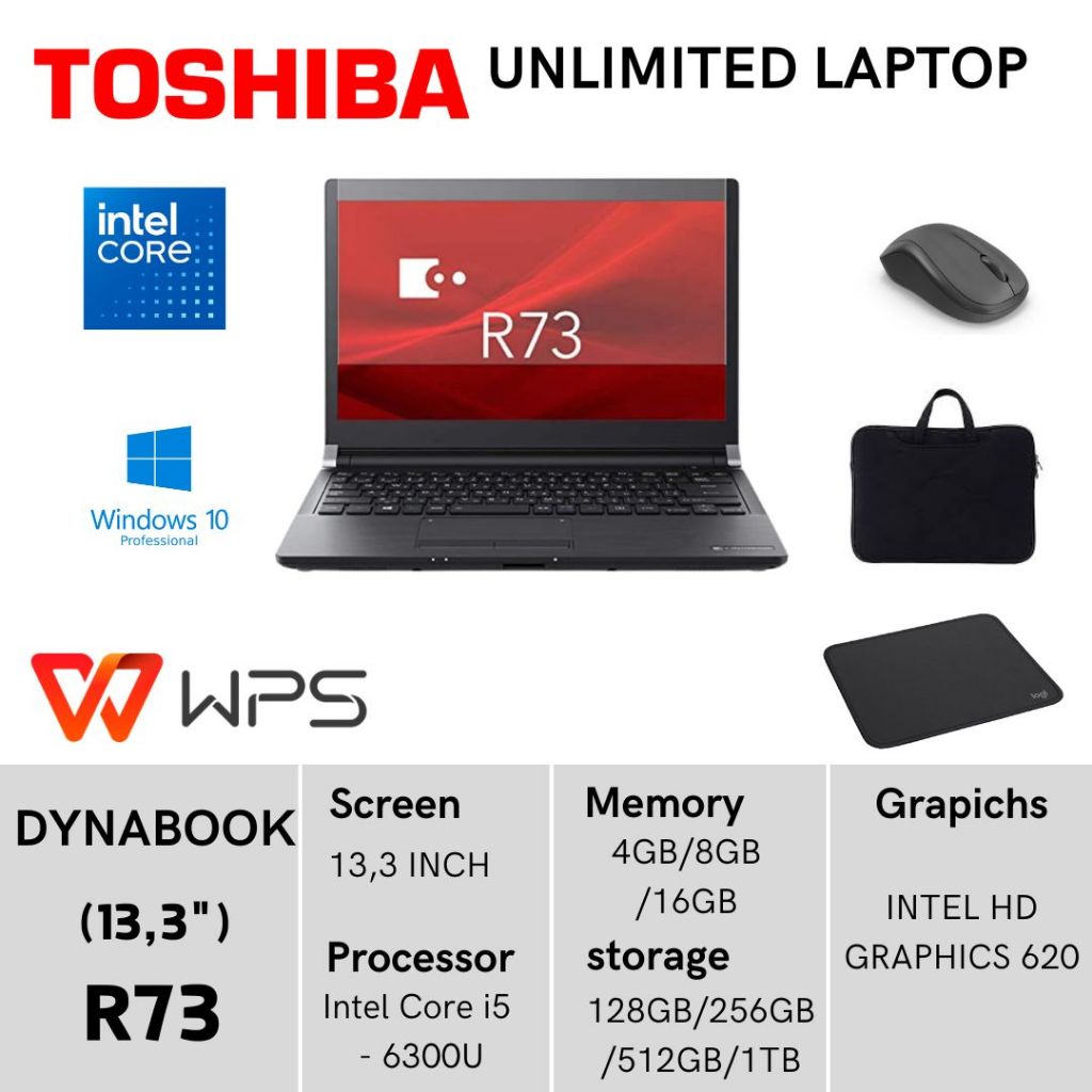 LAPTOP TOSHIBA R73 R732 U63 CORE I3 I5 GENERASI 7 MURAH MULUS DAN BERGARANSI