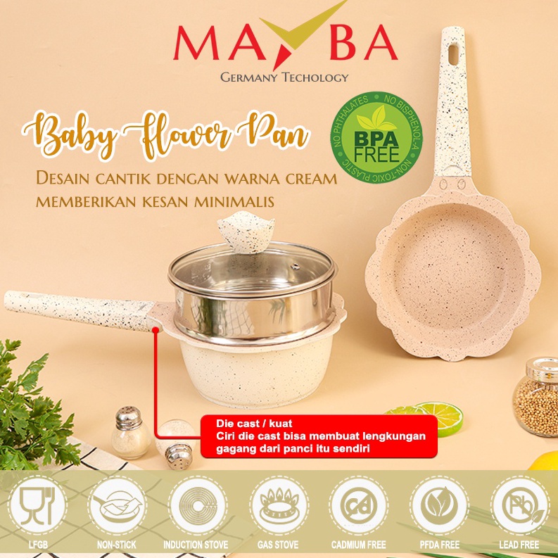 Penawaran Terbaik PANCI SET BAYI Sakura Flower Healthy BIRU mpasi baby bayi susu fry pan frypan mini