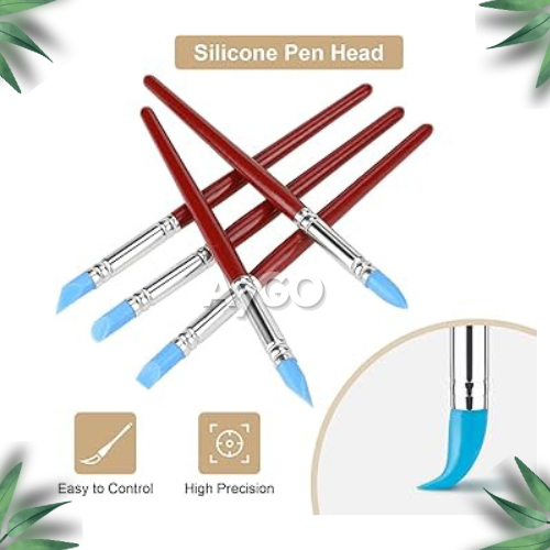 

YUH 5pcs Carving Tool / Rubber Tip Paint Shaping Modeling Wipe Out Tools Clay Sculpture Pottery DIY
