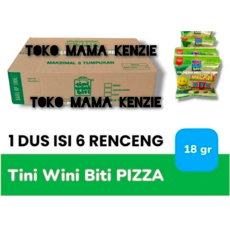 

Tini wini biti Pizza 1 dus isi 6 renceng @60 pcs