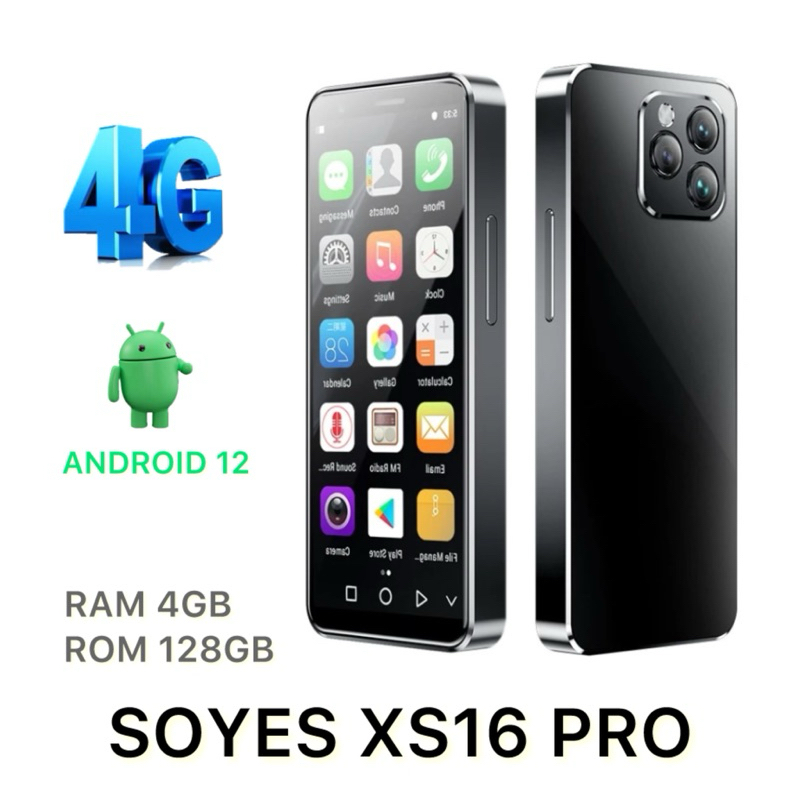 SOYES XS16 Pro Android 12 HP Mini 4G 4GB+128GB 9.0 inci MTK6762 Octa Core