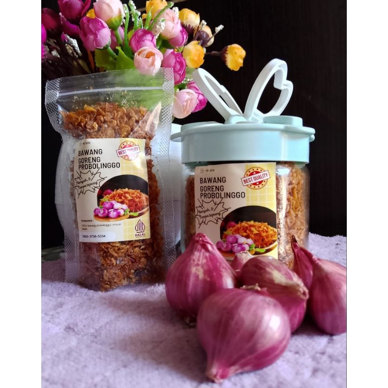 

Bawang goreng Probolinggo asli tanpa campuran tepung.