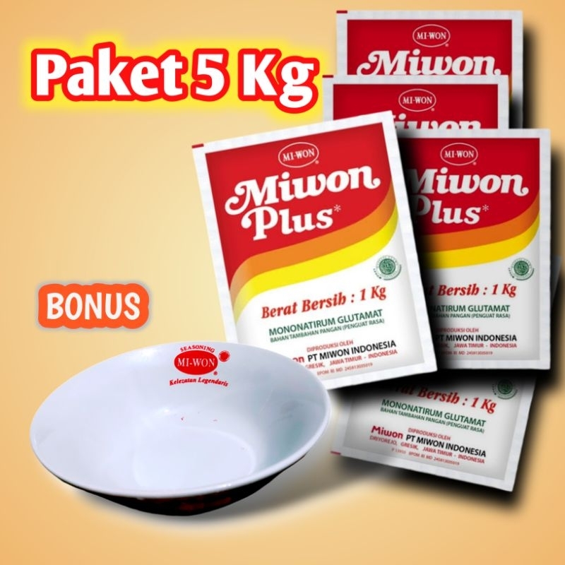 

Miwon plus 1 Kg paket 5 pcs bonus mangkok. Bisa request Tambahan bubble wrap dijual terpisah