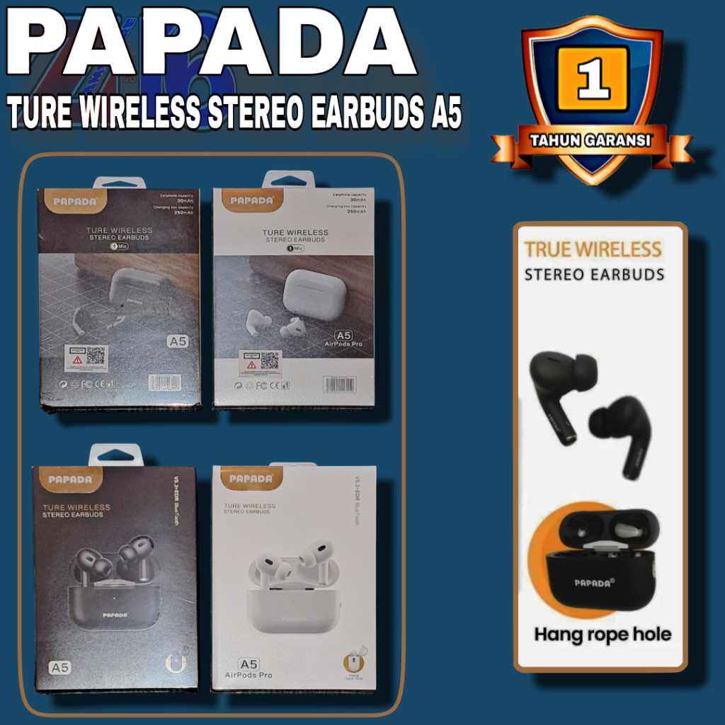[ ASLI ] ORIGINAL PAPADA TWS ( Ture Wireless Stereo Earbuds ) SUPER BASS ( HEADSET EARPHONE BLUETOOT