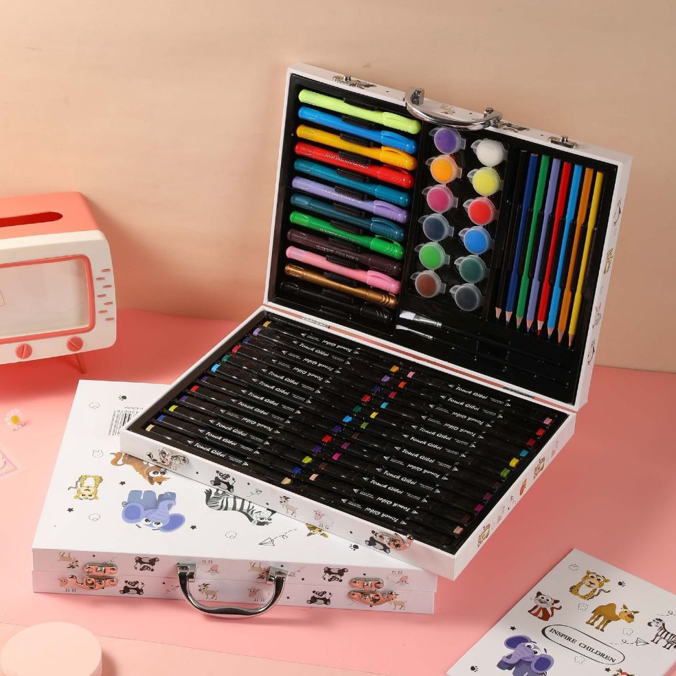 

First Hand WD Crayon Set 58pcs Koper Aluminium Besi Krayon Pensil Warna 58 Pcs Box Alat Lukis Anak Koper Set CR 58