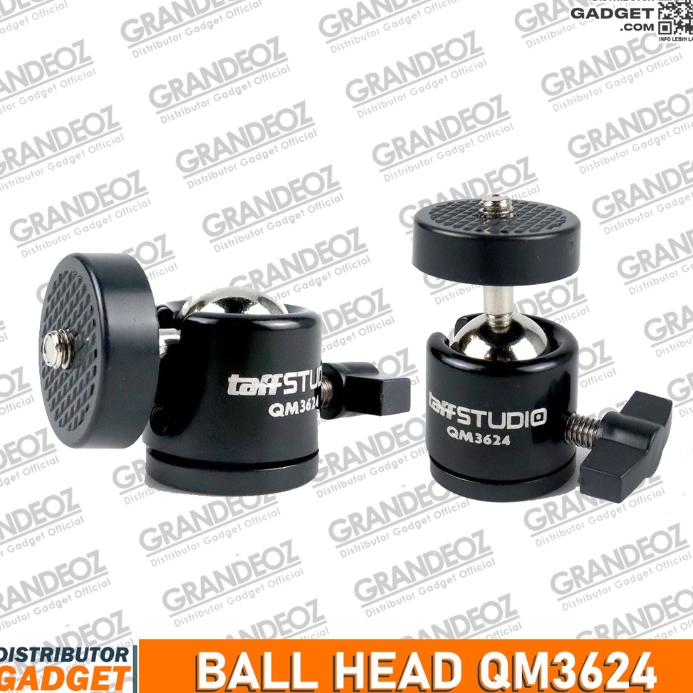 Model Menarik Ball Head 36 Besar Holder Tripod Kamera DSLR Swivel 14 Screw Baut QM3624 Ballhead Rota