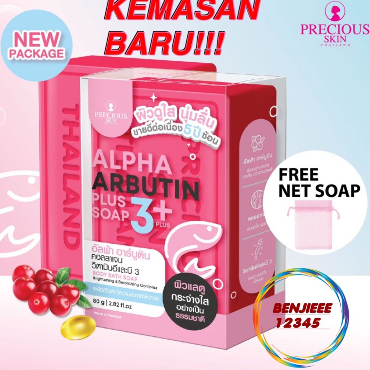 Super Promo alpha arbutin Soap Precious skin 3 plus collagen whitening sabun pemutih badan body bata