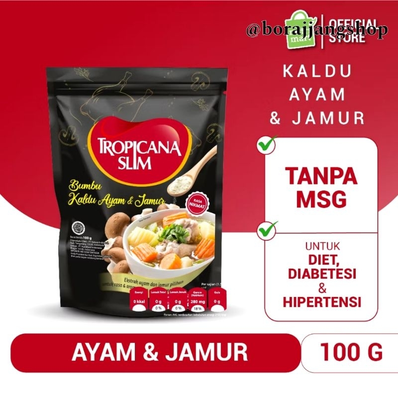 

Tropicana Slim Bumbu Kaldu Ayam & Jamur 100 g[Exp Feb 2026]/Tropicana slim kaldu ayam dan jamur