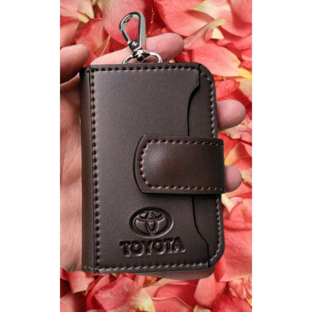 BOS86 * TOYOTA black Brown Dompet STNK Motor Mobil | Gantungan Kunci | Key Wallet stnk