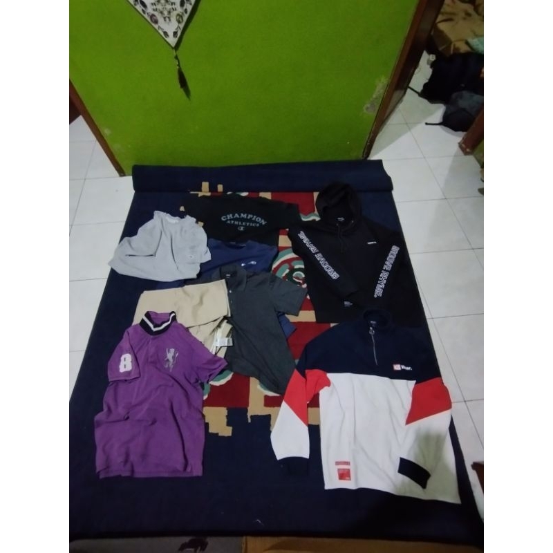 Barang second polo, hoodie, crewneck, celana