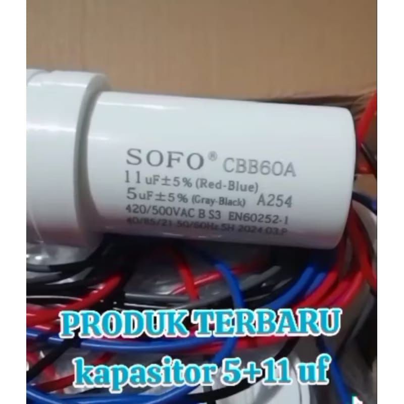 kapasitor mesin cuci 11 +5uf