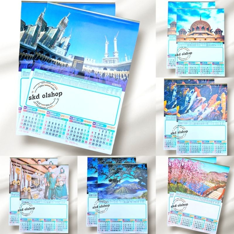 

kalender tahun 2025 JM2 3 lembar 4 bulanan ukuran 38x54cm banyak varian gambar(terima castume cetak merek)