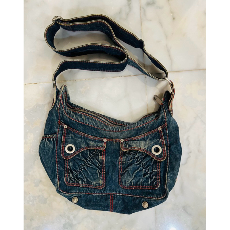 MNG sling bag denim