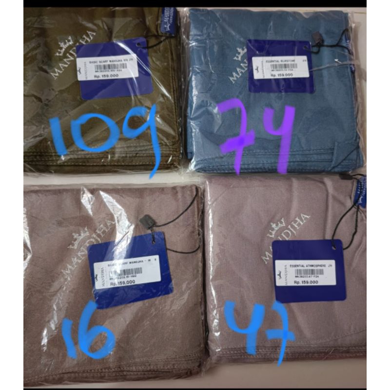 Mandjha 4 Pcs Polos Ivan Gunawan Fashion Scarf Polos Original Kode 16,47,74,109,Silahkan CO, Ready B