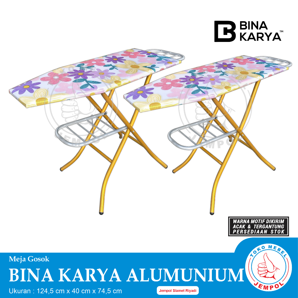 Meja Gosok BINA KARYA ALUMUNIUM / Meja Alas Setrika berdiri / Meja Setrika Lipat Serbaguna