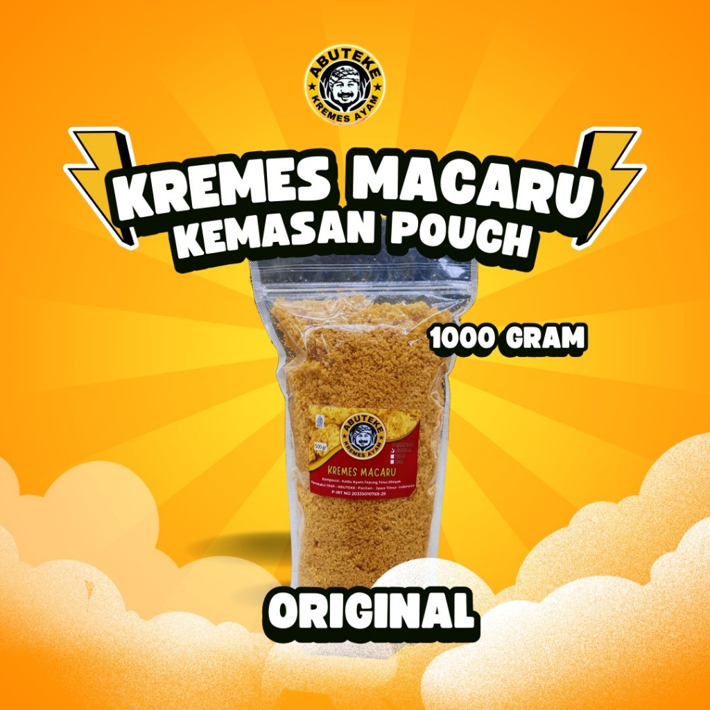 

Kremes Macaru - Rasa Ayam Kemasan Pouch 1000gr Rasa Ayam Original Enak Nikmat Gurih Kriuk