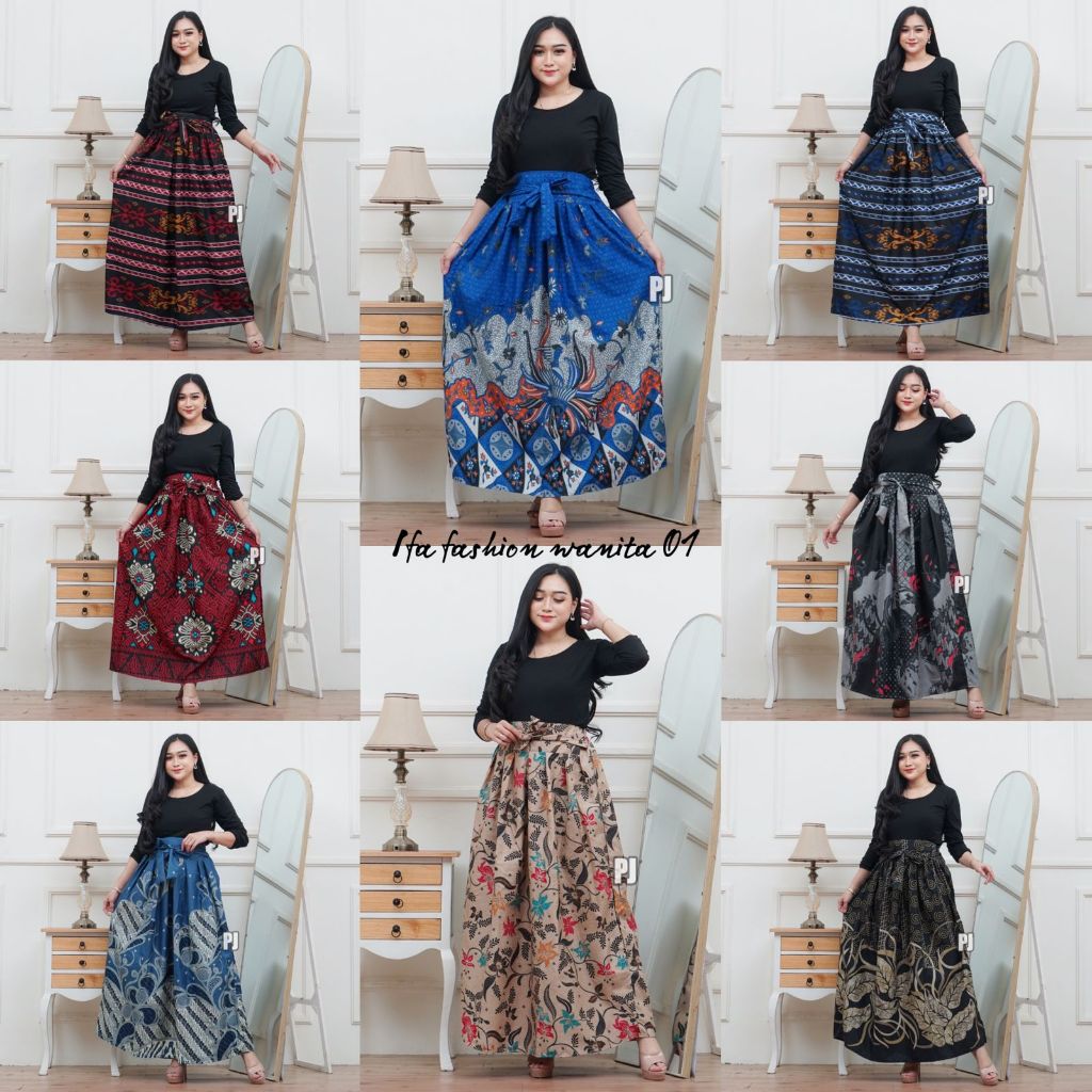 IFAFASHIONWANITA 01 l ROK BATIK PANJANG | ROK PAYUNG | ROK BATIK MUSLIMAH | SARUNG WANITA SANTRIWATI