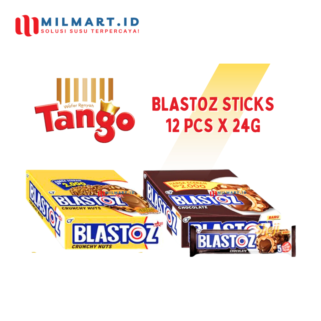 

BLASTOZ CRUNCHY NUTS CHOCOLATE STICK ISI 12PCS CAMILAN COKLAT JAJANAN