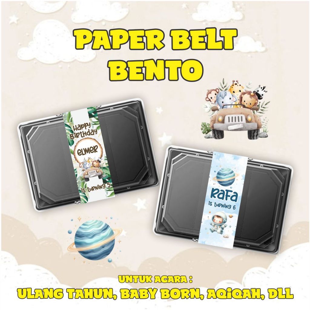Paper Belt Ulang Tahun / Paper Belt Bento / Custome Paper