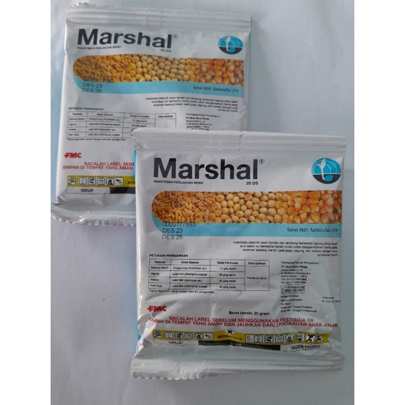 INTEKTISIDA MARSHAL MARSHALL 25 ST DS KEMASAN 25Gr - Perlakuan Benih - FMC - KARBAMAT