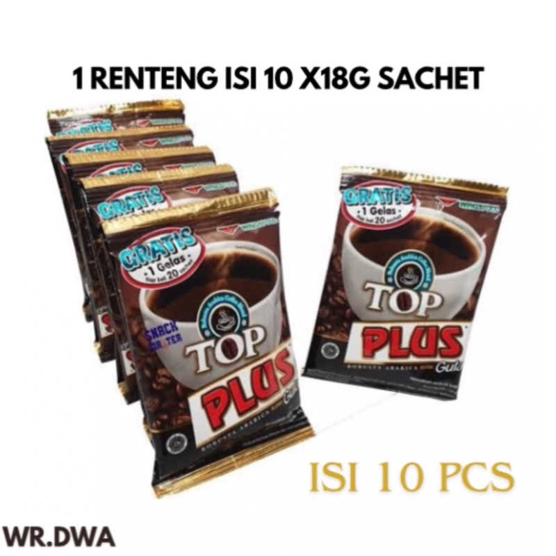 

kopi top plus 1 renceng isi 10