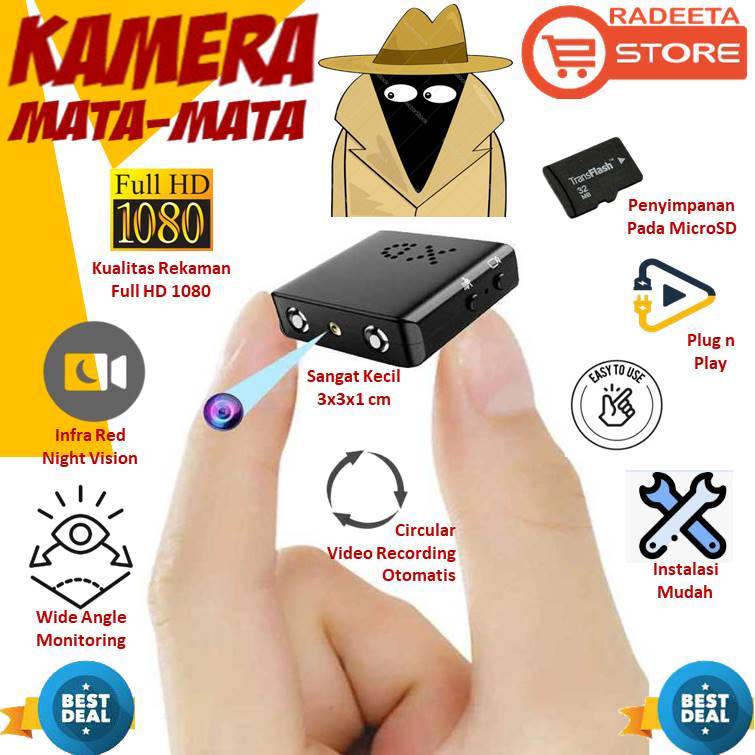 Micro Camera - Kamera Pemantau - Kamera Spy - Kamera Mata Mata - Kamera Pengintai - Ukuran Mikro - M