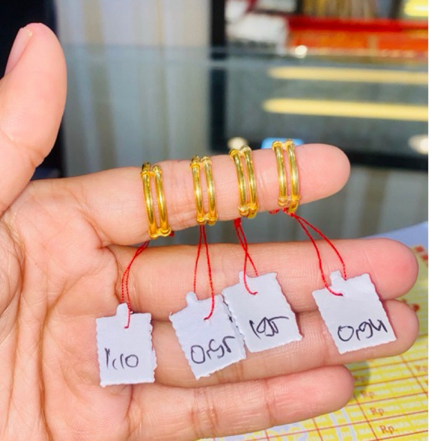 Cincin Emas Wanita Asli 16k(karat)/Cap 700