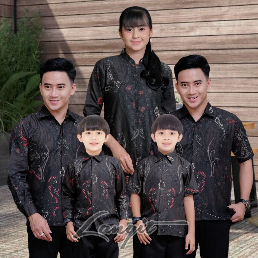 TERBARU BATIK tama sweet || couple batik kemeja ayah ibu tunik dan Batik anak laki laki modern