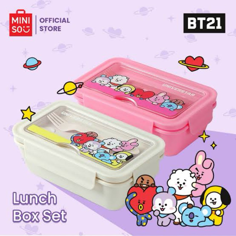 MINISO Lunch box/tempat makan 1 susun/tempat makan/tempat bekal