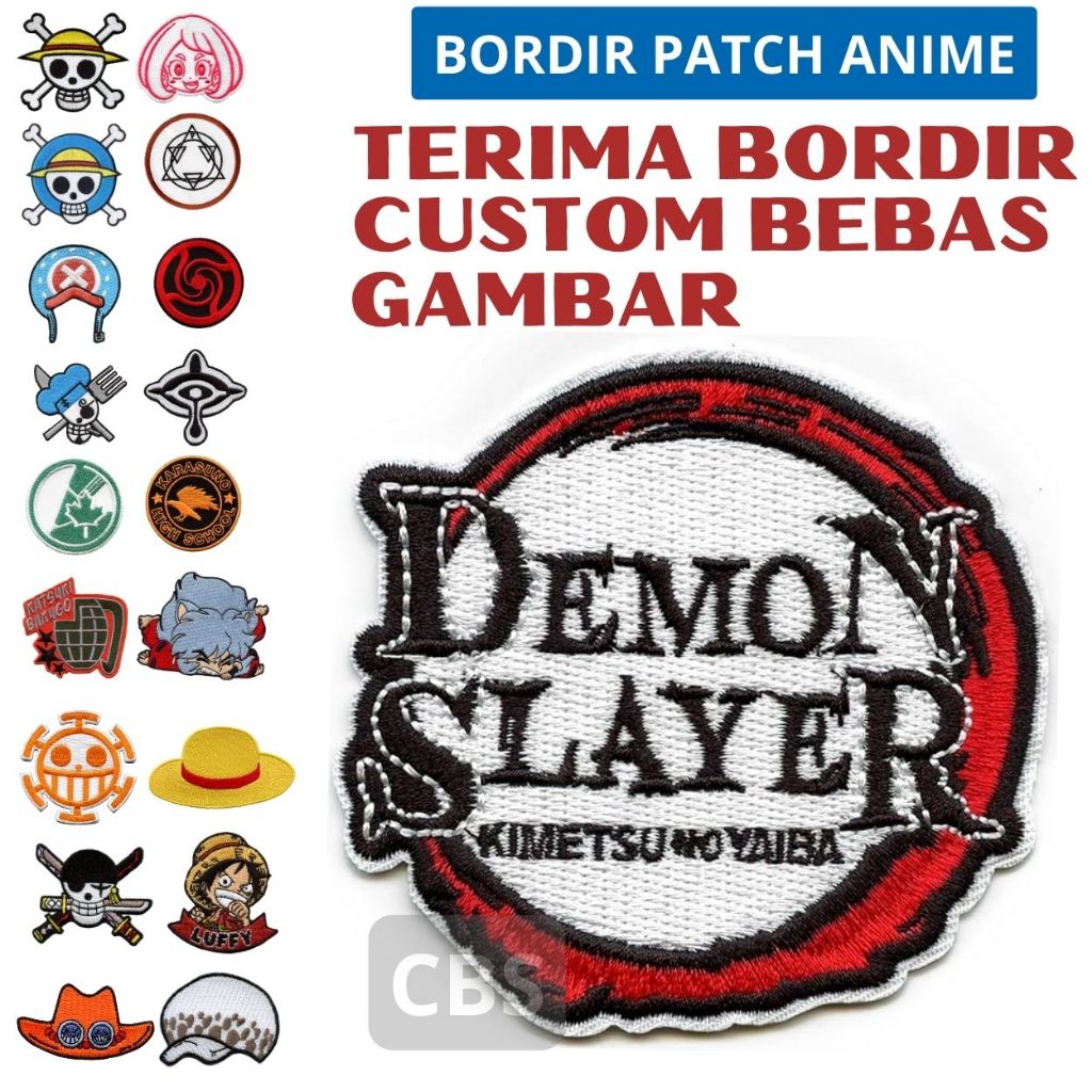 PATCH BORDIR BET LOGO DEMON SLAYER ANIME LENGKAP