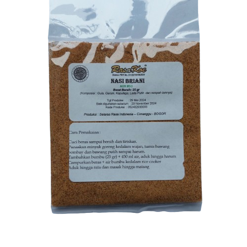 

Bumbu Nasi Biryani Rasakoe Kemasan 25gr