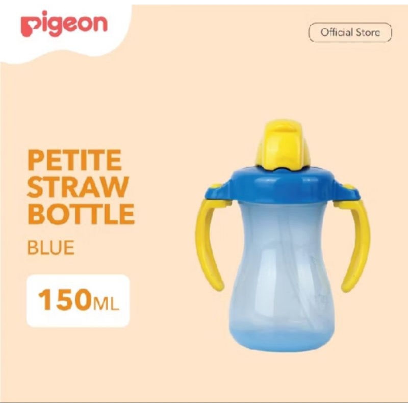 PIGEON Petite Straw Bottle 150ml BLUE Botol Minum Bayi Botol Minum Pigeon Botol Minum Anak