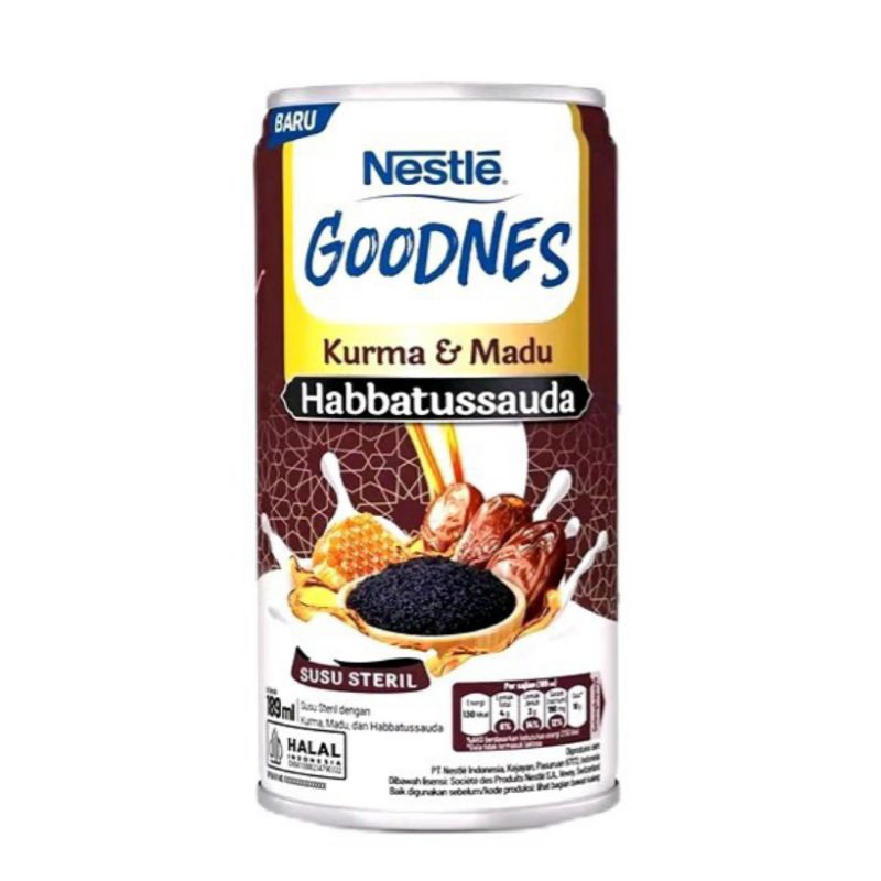

Nestle Goodnes Susu Steril Habbatussauda Kurma & Madu 189 ml