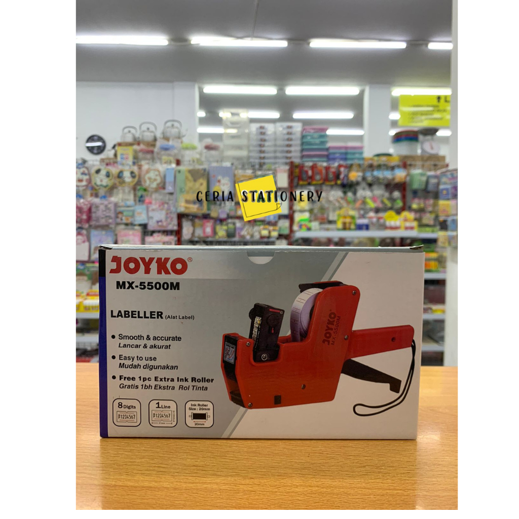 

Alat Label Harga Joyko MX-5500M 1 Baris / Price Labeller Joyko / Tag Price 1 Line / Mesin Gun Tembak Harga